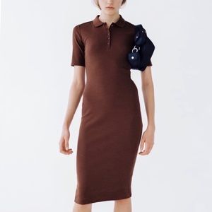 Zara, new with tags, maroon polo midi body con dress. M